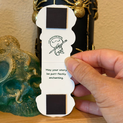 BOOKMARK-Magnetic Cat Bookmark, Pumpkin Cat Bookmark, Halloween Cat Bookmark, Cute Kawaii Bookmark, Cat Lover Gift