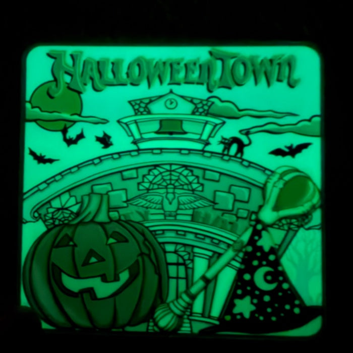 STICKER Glow-in-the-Dark Halloween Town Sticker | Decal | Laptop, Water Bottle & Planner