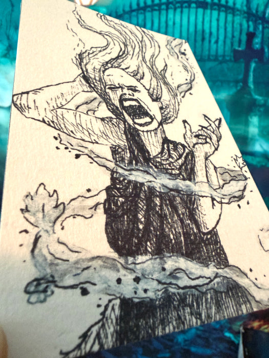 POSTCARD of Creepy Cryptid Banshee Art, Gothic Decor, by Suzanne Burbank aka SuziBu.Sketches