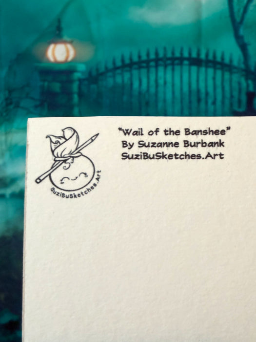 POSTCARD of Creepy Cryptid Banshee Art, Gothic Decor, by Suzanne Burbank aka SuziBu.Sketches