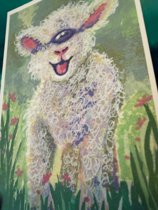 POSTCARD of Halloween Art, Baby Sheep, Lamb Cyclops, Oddity, Curiosity by Suzanne Burbank aka SuziBu.Sketches