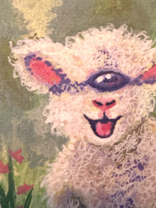 POSTCARD of Halloween Art, Baby Sheep, Lamb Cyclops, Oddity, Curiosity by Suzanne Burbank aka SuziBu.Sketches