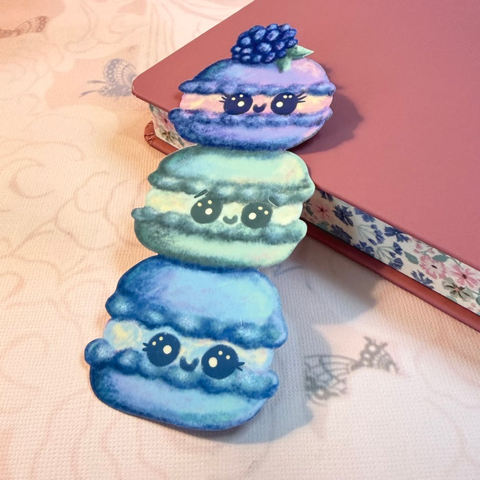 BOOKMARK Cute Macaron Cookies, Double Laminated, French Dessert