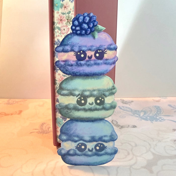 BOOKMARK Cute Macaron Cookies, Double Laminated, French Dessert