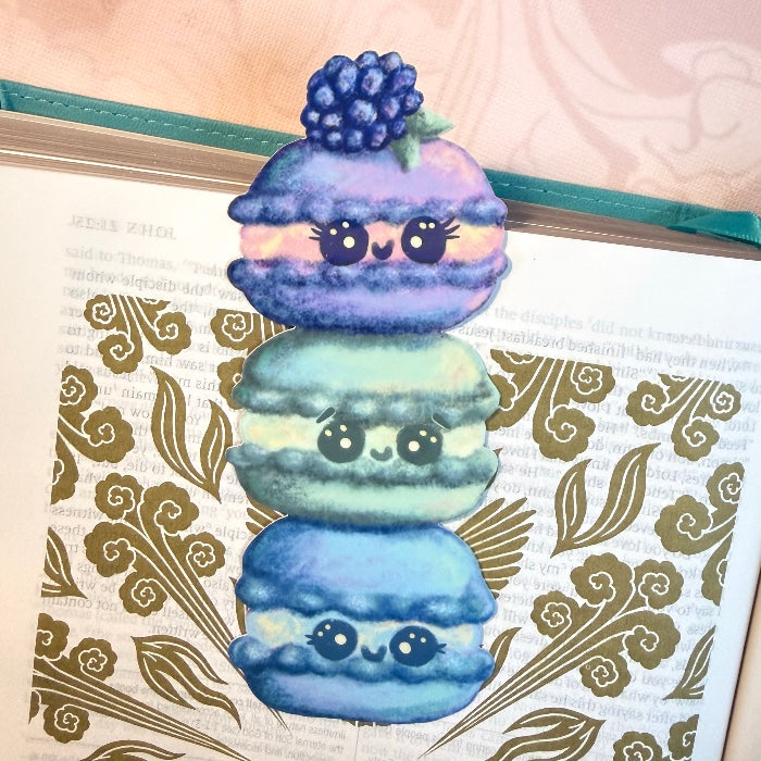 BOOKMARK Cute Macaron Cookies, Double Laminated, French Dessert