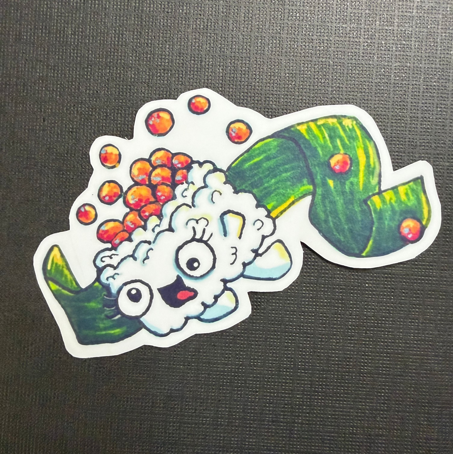 STICKER Kawaii Ikura Sushi, Vinyl, Waterproof, UV-Resistant, Tear & Scratch Resistant