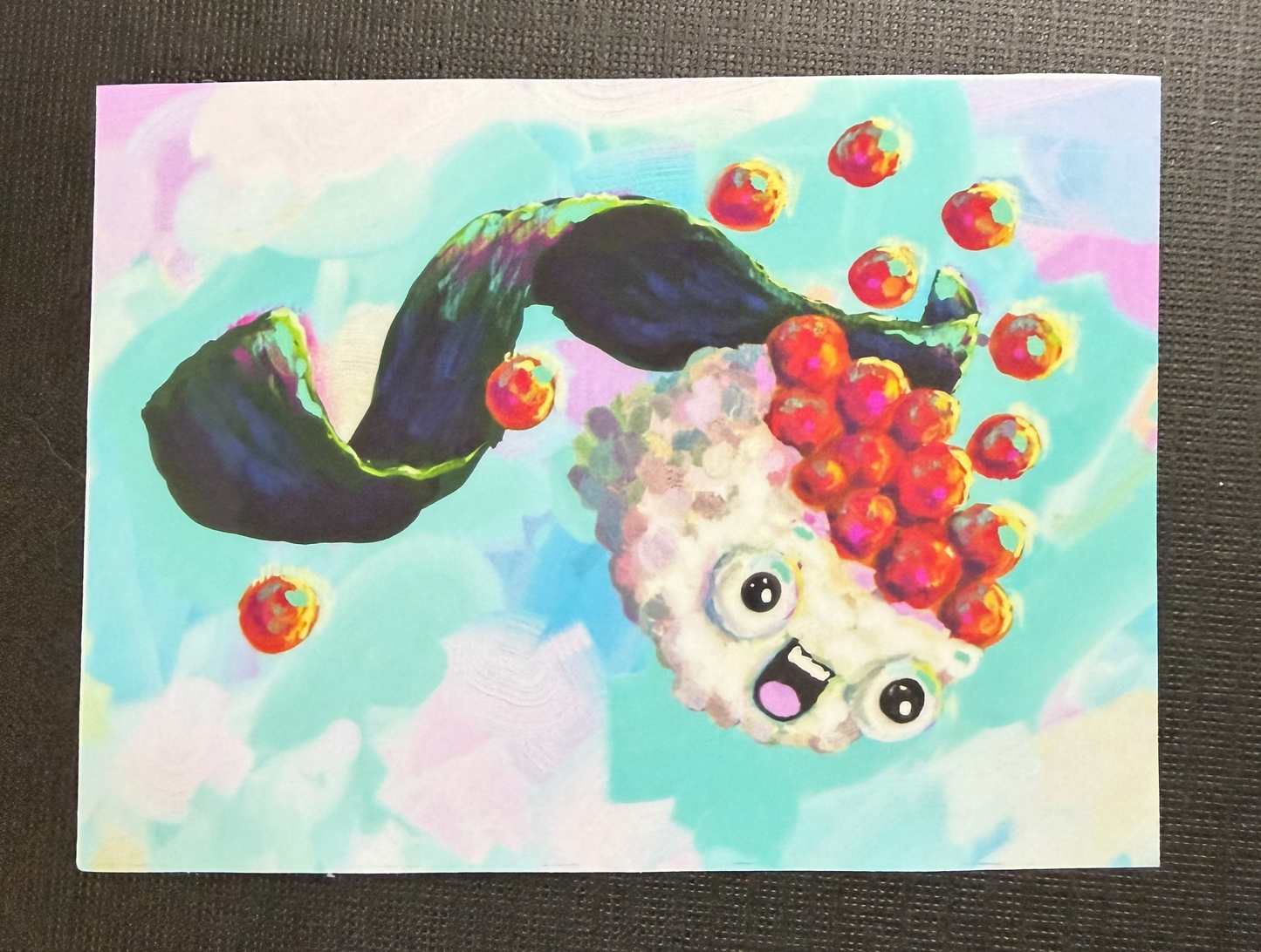 STICKER Kawaii Ikura Sushi, Vinyl, Waterproof, UV-Resistant, Tear & Scratch Resistant