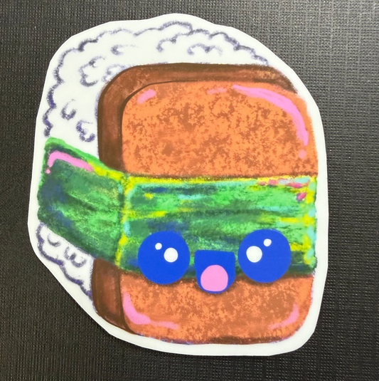 STICKER Kawaii Musubi, Vinyl, Waterproof, UV-Resistant, Tear & Scratch Resistant
