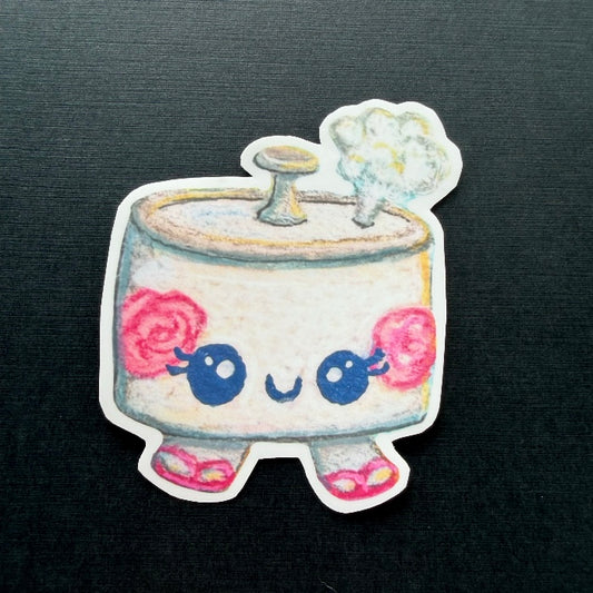 STICKER Kawaii Rice Cooker Sticker, Vinyl, Waterproof, UV-Resistant, Tear & Scratch Resistant