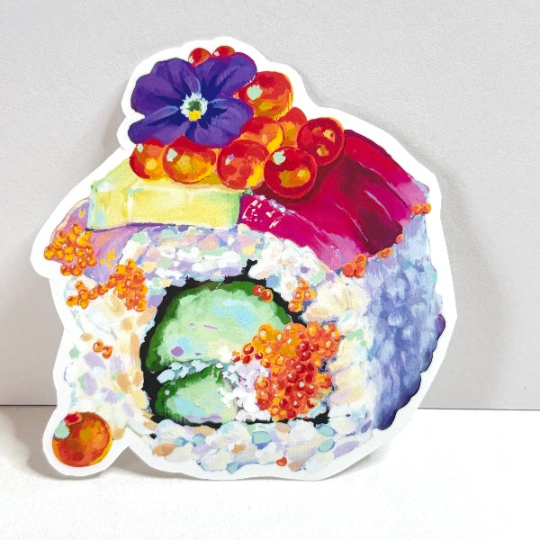 STICKER Rainbow Roll Sushi, Vinyl, Waterproof, UV-Resistant, Tear & Scratch Resistant