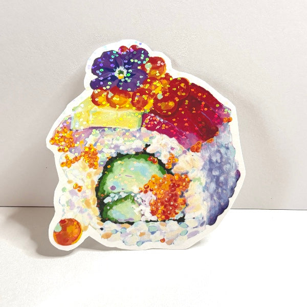STICKER Rainbow Roll Sushi, Vinyl, Waterproof, UV-Resistant, Tear & Scratch Resistant
