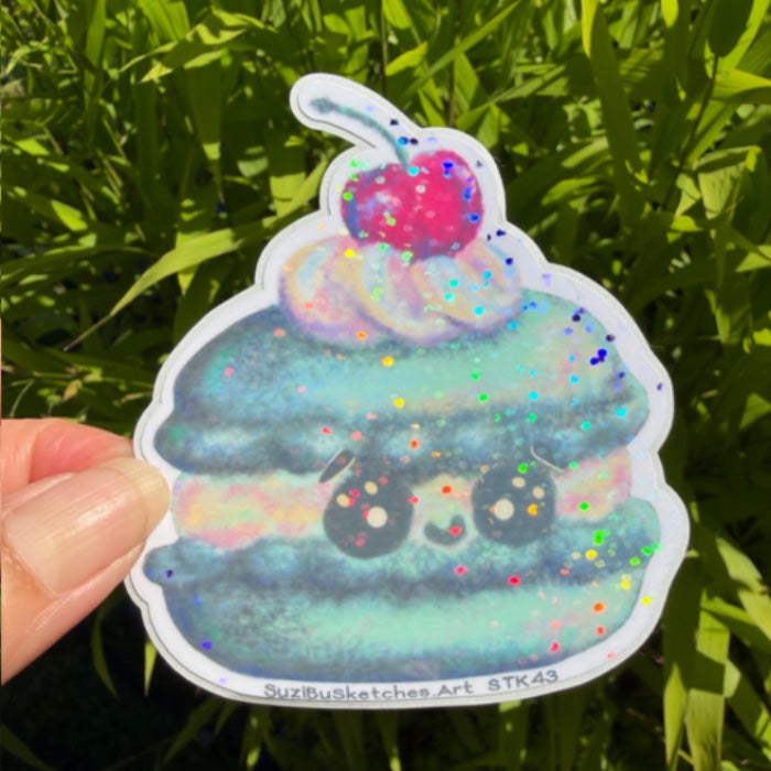 STICKER Kawaii Macaron Cherry Sweet Sticker | Cute French Pastry Vinyl Decal | Foodie Gift | Dessert Lover Sticker | Laptop, Water Bottle & Planner Decor