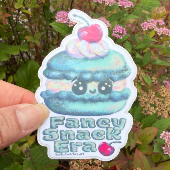 STICKER Kawaii Macaron Cherry Sweet Sticker | Cute French Pastry Vinyl Decal | Foodie Gift | Dessert Lover Sticker | Laptop, Water Bottle & Planner Decor
