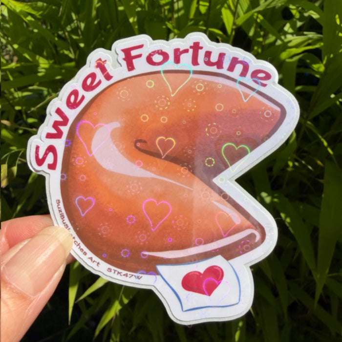 STICKER Kawaii Sweet Fortune Cookie Sticker | Cute Food Vinyl Decal | Lucky Gift for Foodies | Asian Dessert Sticker | Laptop, Water Bottle & Planner