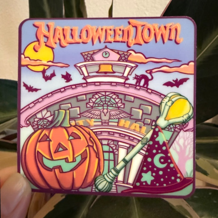 STICKER Glow-in-the-Dark Halloween Town Sticker | Decal | Laptop, Water Bottle & Planner