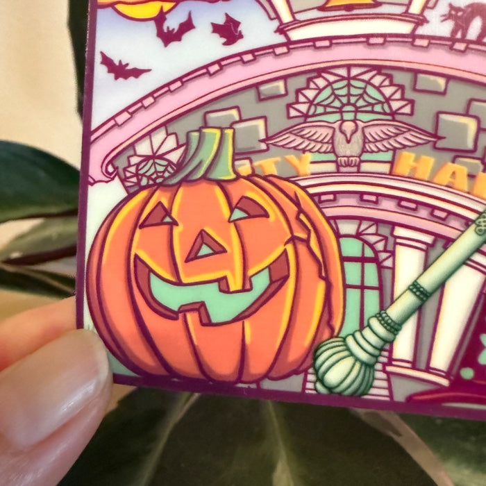 STICKER Glow-in-the-Dark Halloween Town Sticker | Decal | Laptop, Water Bottle & Planner