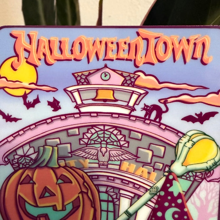 STICKER Glow-in-the-Dark Halloween Town Sticker | Decal | Laptop, Water Bottle & Planner